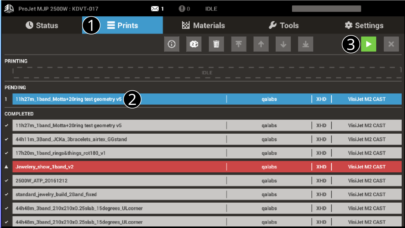 ProJet MJP 2500 Steps for Printing